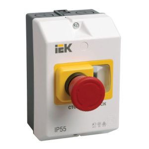 Оболочка защитная с кноп. «СТОП» IP54 IEK DMS11D-PC55