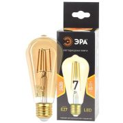 Лампа светодиодная филаментная F-LED ST64-7W-824-E27 7Вт ST64 золотая 2400К тепл. бел. E27 Эра Б0047664
