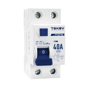 Выключатель дифференциального тока (УЗО) 2П (1P+N) 40А 30мА тип AC 6кА TOKOV Electric TKE-PZ60-RCDM-2-40-30-AC