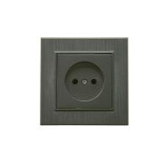 Розетка 1-м Karea LINE STAR без заземл. дым. металлик Makel 86050022
