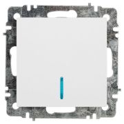 Выключатель 1-кл. СП Accent 6-102-01 10А IP20 250В с подсветкой AL/CU бел. Intro Б0063445