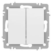 Переключатель 2-кл. СП Accent 6-107-01М 10А IP20 250В AL/CU бел. матов. Intro Б0063556