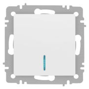 Выключатель 1-кл. СП Accent 6-102-01М 10А IP20 250В с подсветкой AL/CU бел. матов. Intro Б0063466