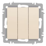 Выключатель Accent 6-106-02 тройной 10А-250В IP20 СУ AL/CU сл.кость Intro Б0063534