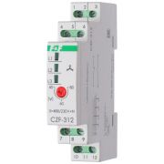 Реле контроля и наличия фаз CZF-312 (монтаж на DIN-рейке 35мм; регулировка порога; без задержки отключения; 3х400/230+N 2х8А 1Z 1R IP20) F&F EA04.001.007